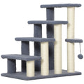 Cat Steps with Scratching Posts for High Bed and Sofa – Gray / 640x410x130 mm