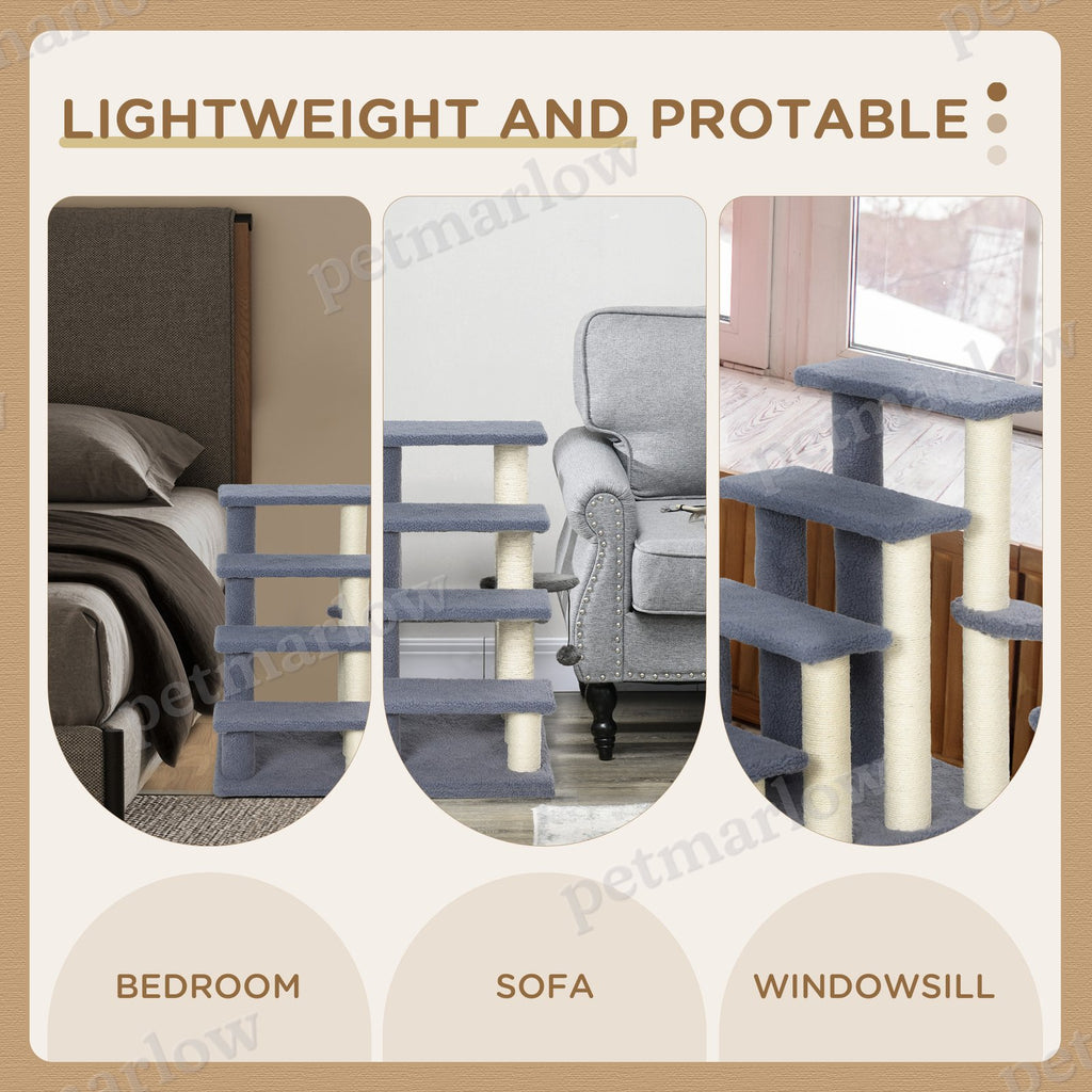 Cat Steps with Scratching Posts for High Bed and Sofa – view 4