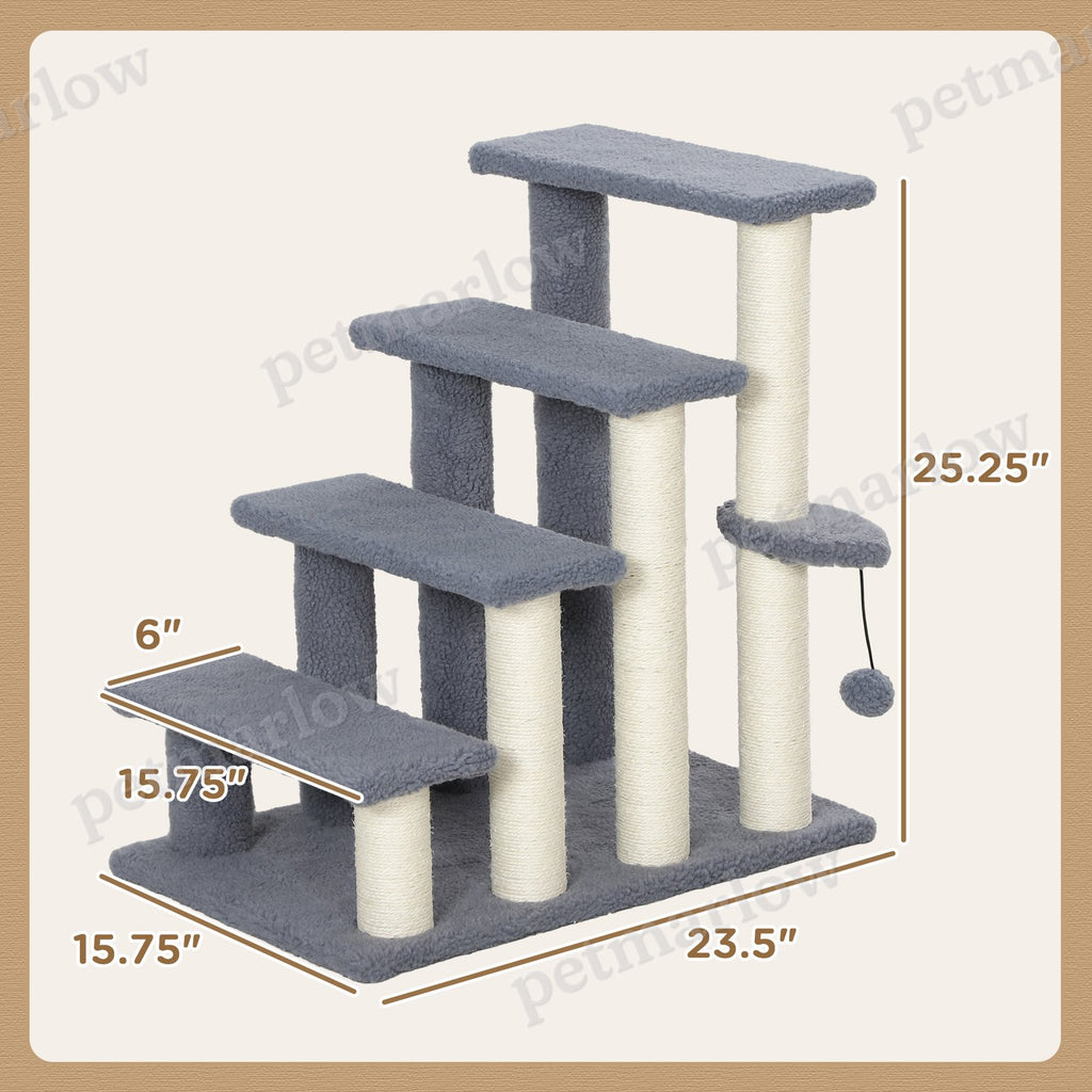 Cat Steps with Scratching Posts for High Bed and Sofa – view 5