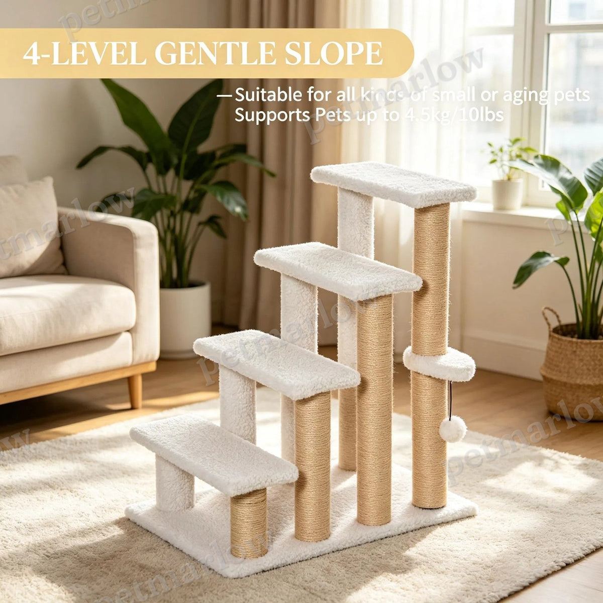 Cat Steps with Scratching Posts for Safe Climbing – view 3