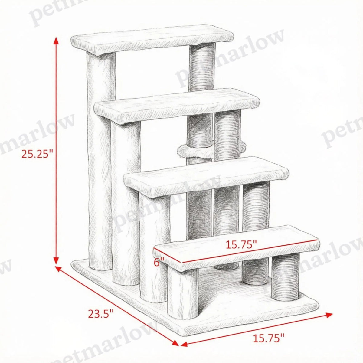 Cat Steps with Scratching Posts for Safe Climbing – view 5
