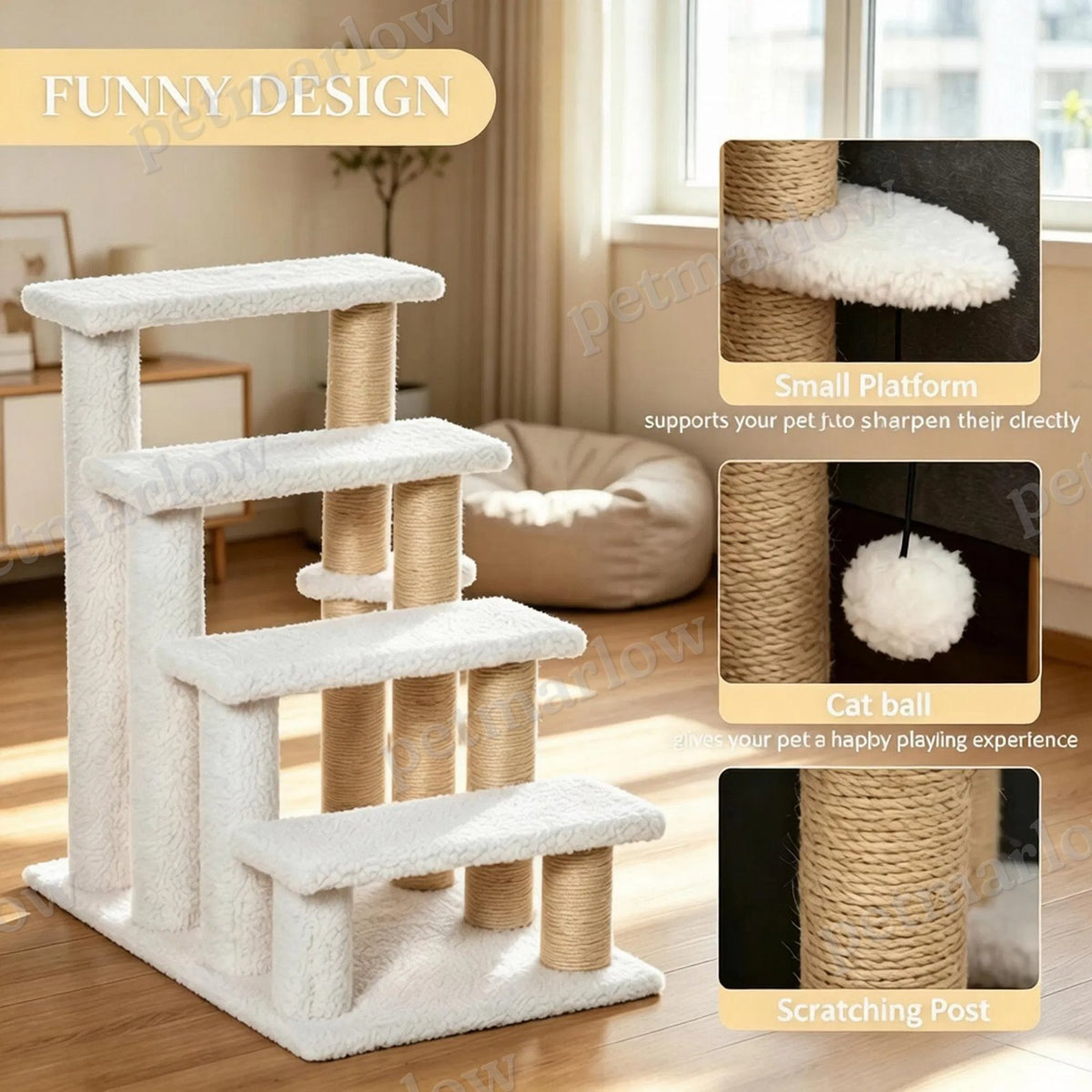 Cat Steps with Scratching Posts for Safe Climbing – view 6