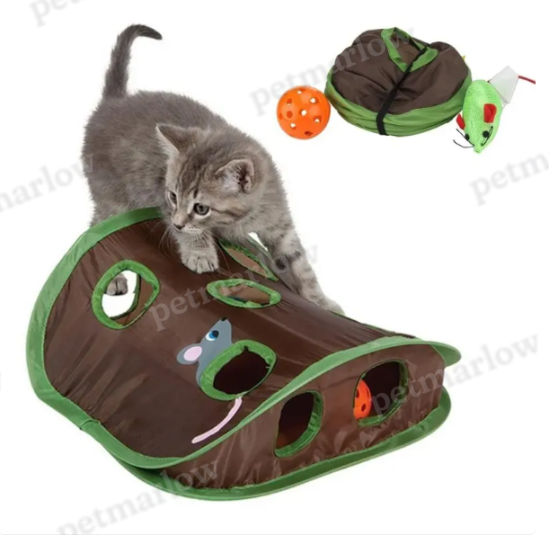 Cat Tent with Toys - Interactive Cave with Mice and Balls for Cats – view 3