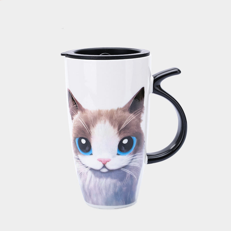 Cat-Themed Ceramic Mug – Blue eyes cat