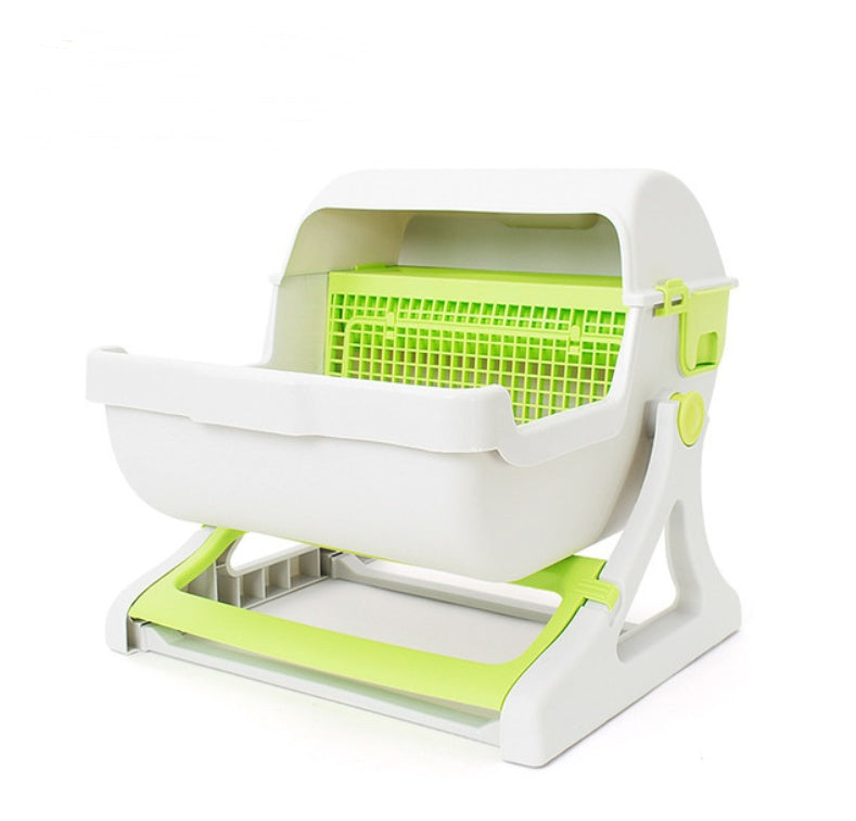 Cat toilet pet toilet semi-enclosed litter box – Green