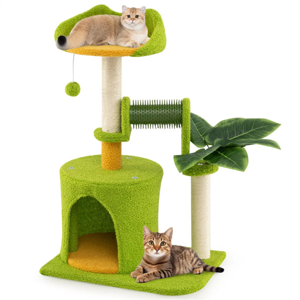 Cat Tree with Self-Groomer and Scratching Posts