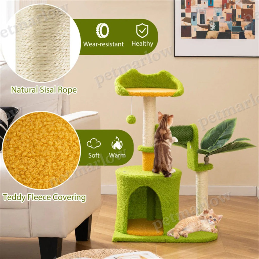 Cat Tree with Self-Groomer and Scratching Posts – view 4