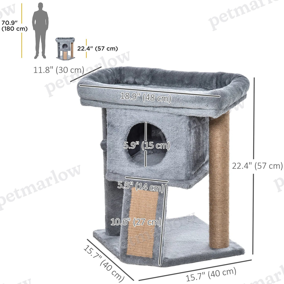 Small Cat Tower with Scratching Post – view 5