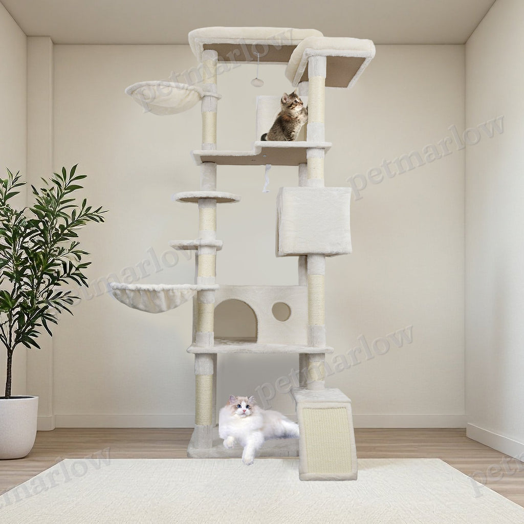 Cat Tree Tower with Large Condo and Hammock – view 2