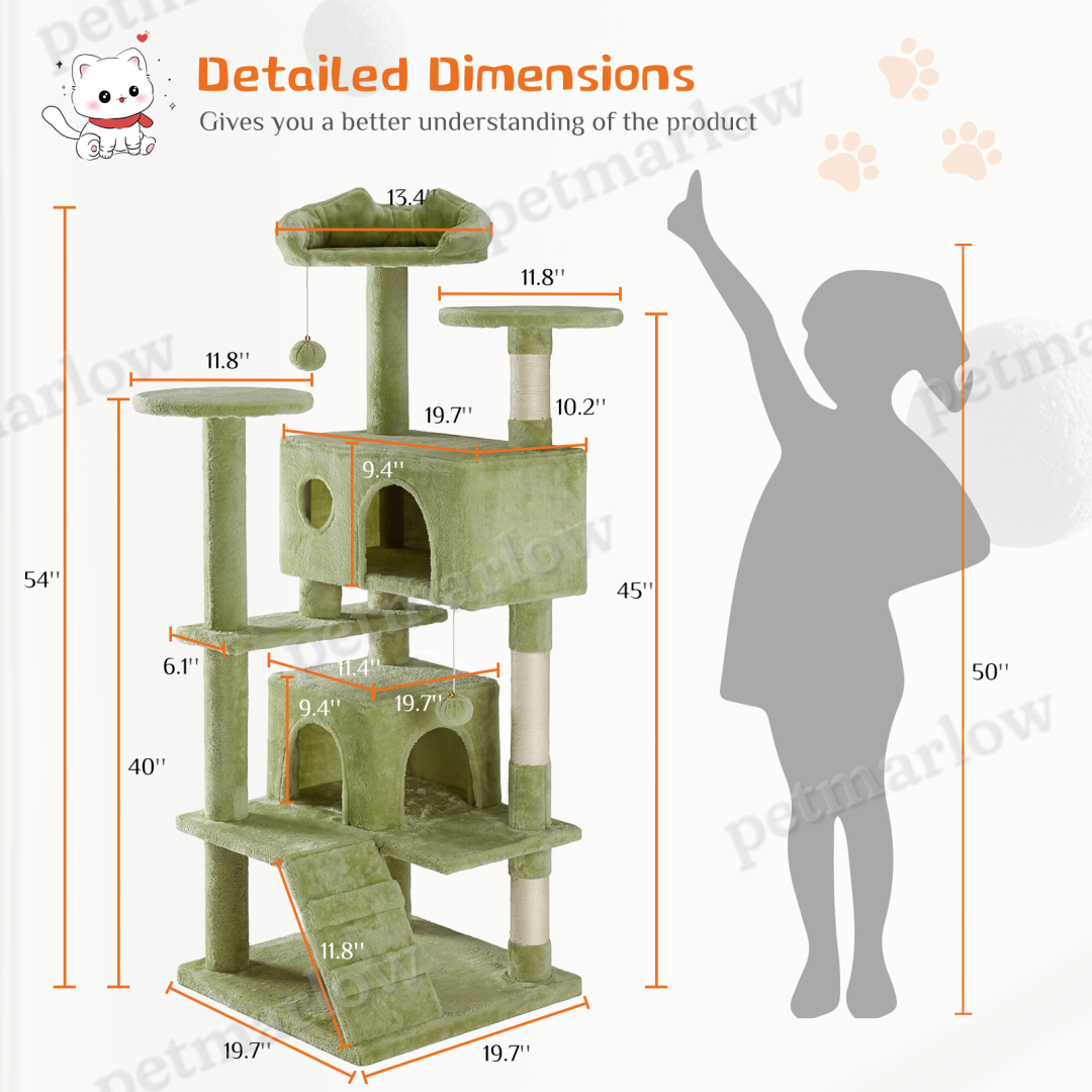 Cat Tree Tower with Multi-Level Platforms and Sisal Posts – view 2