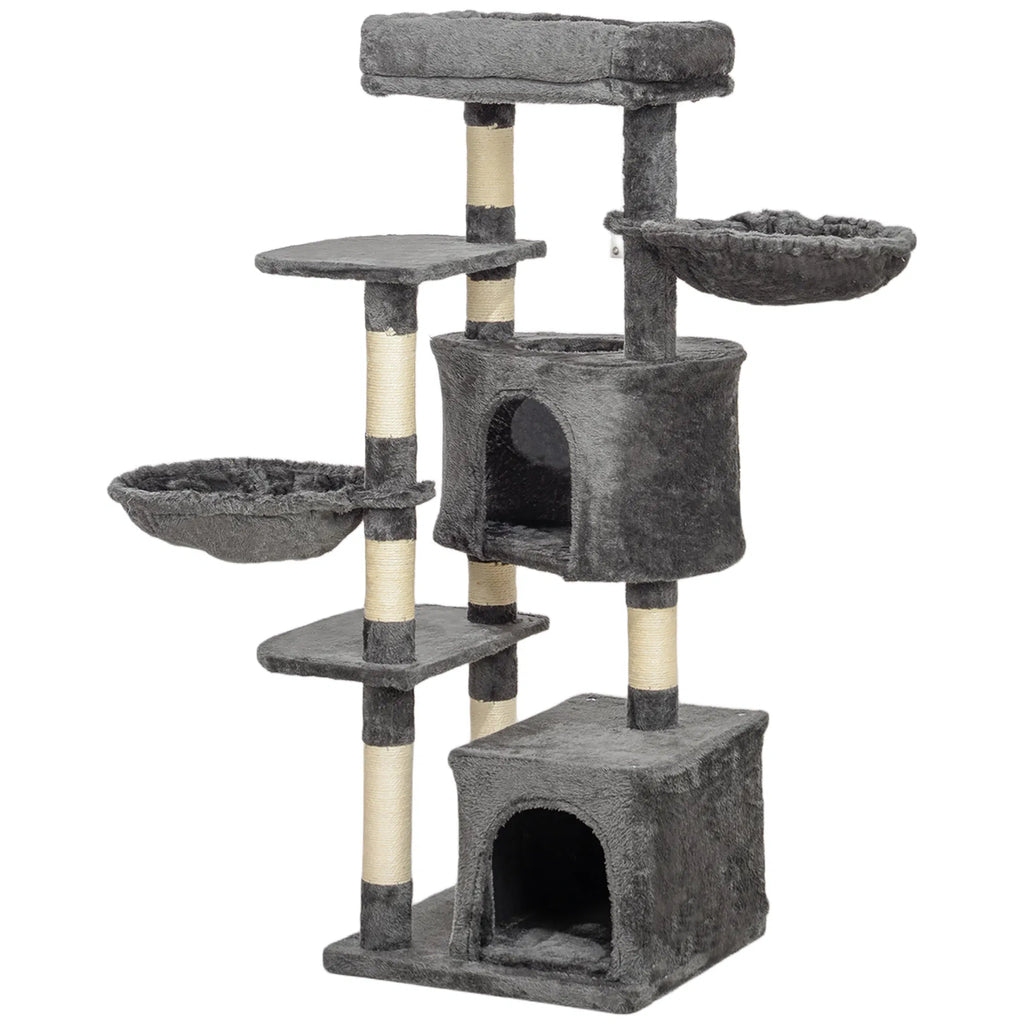 Cat Tree Tower with Scratching Posts and Hammocks
