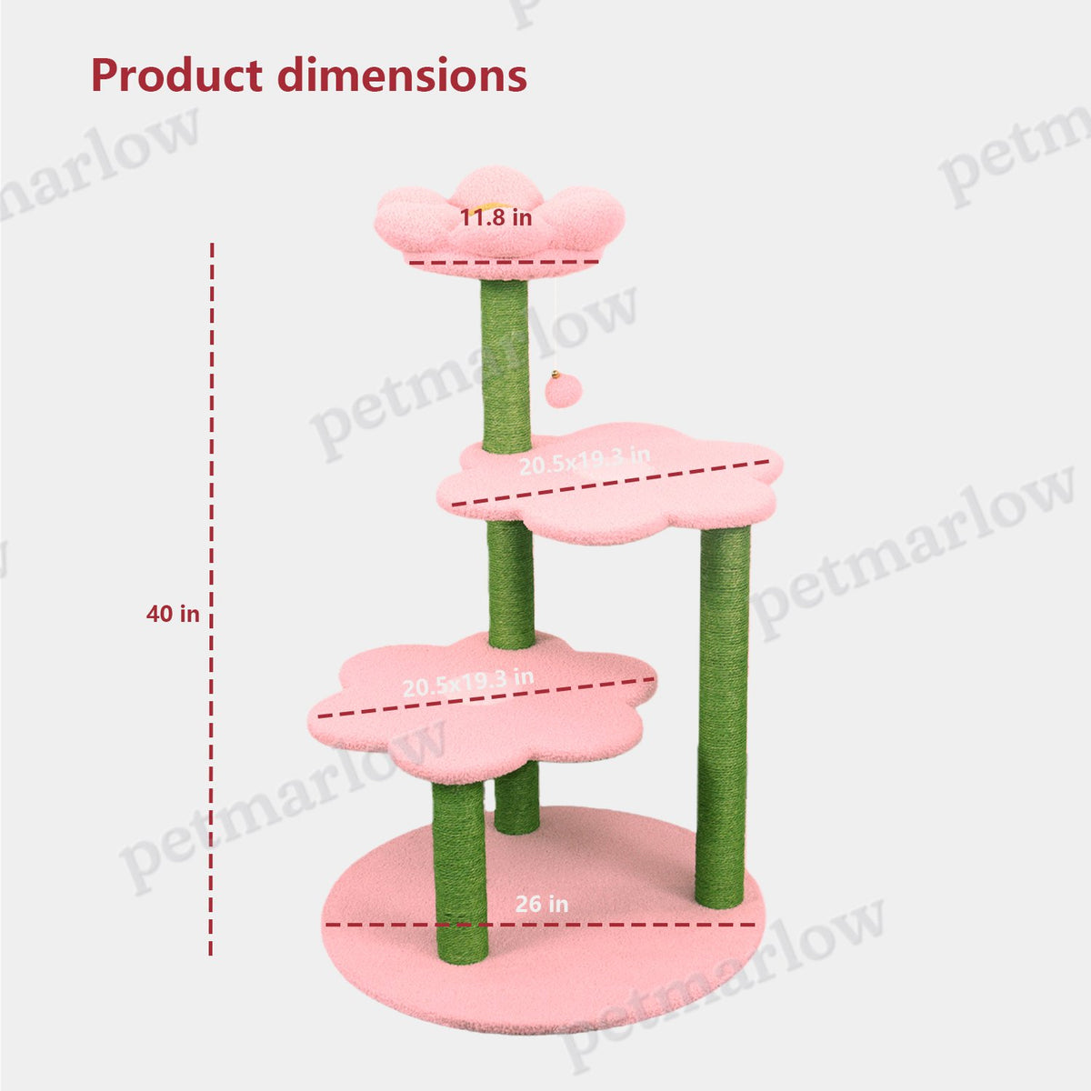 Cat Tree with Cozy Perch and Scratching Posts – view 6