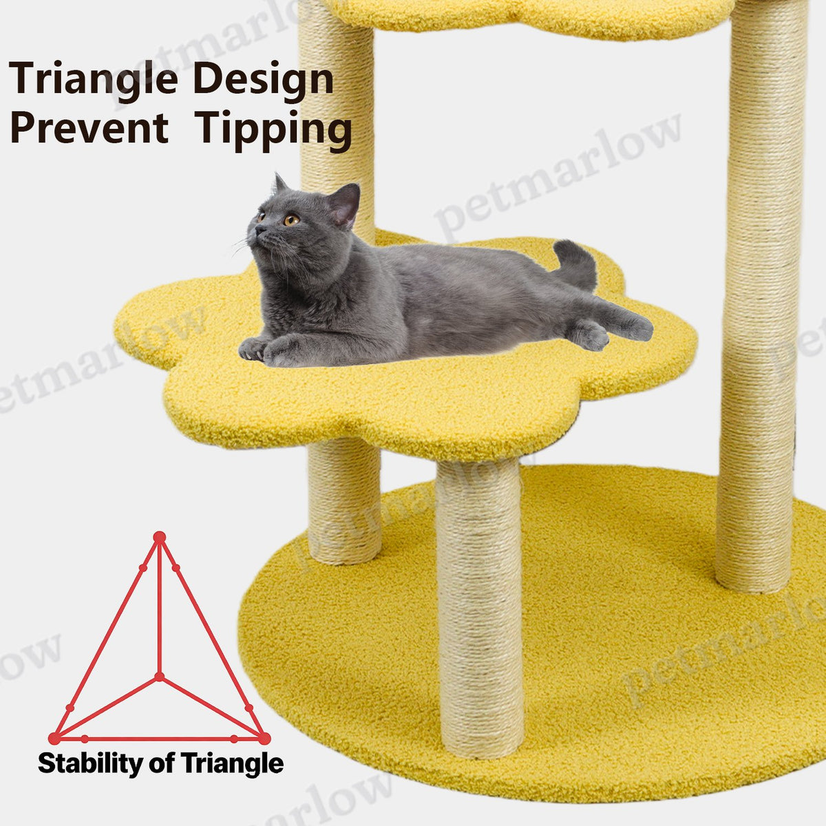 Cat Tree with Cozy Perch and Scratching Posts for Cats – view 2