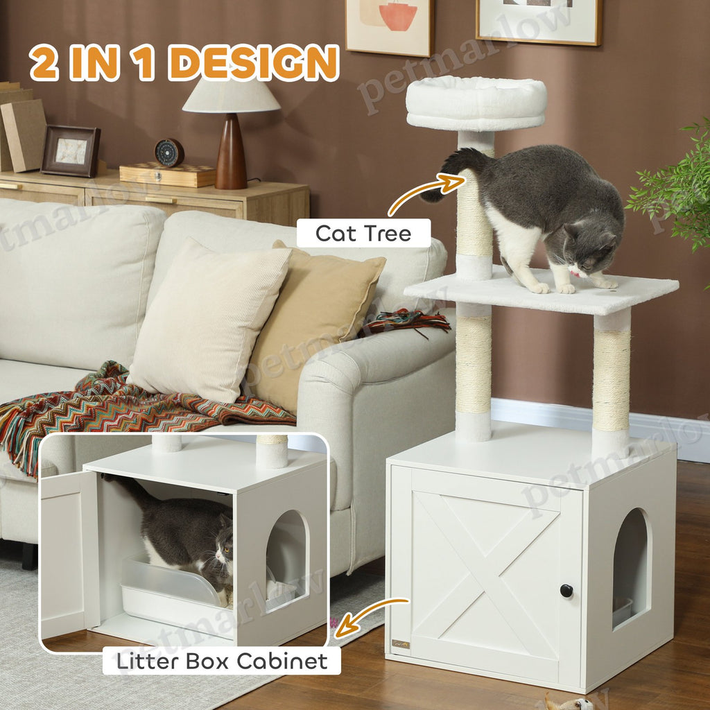 Cat Tree with Litter Box Enclosure and Climbing Platforms – view 6