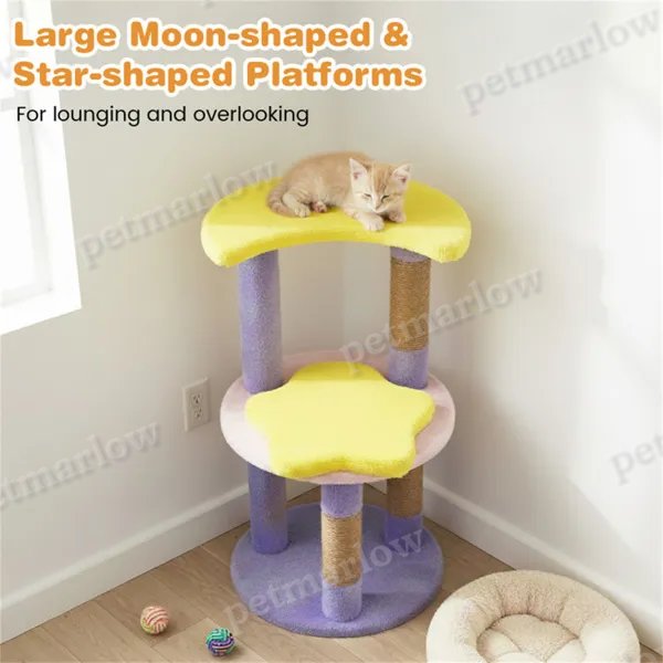 Cat Tree with Moon & Star Platforms for Kittens and Adults – view 3