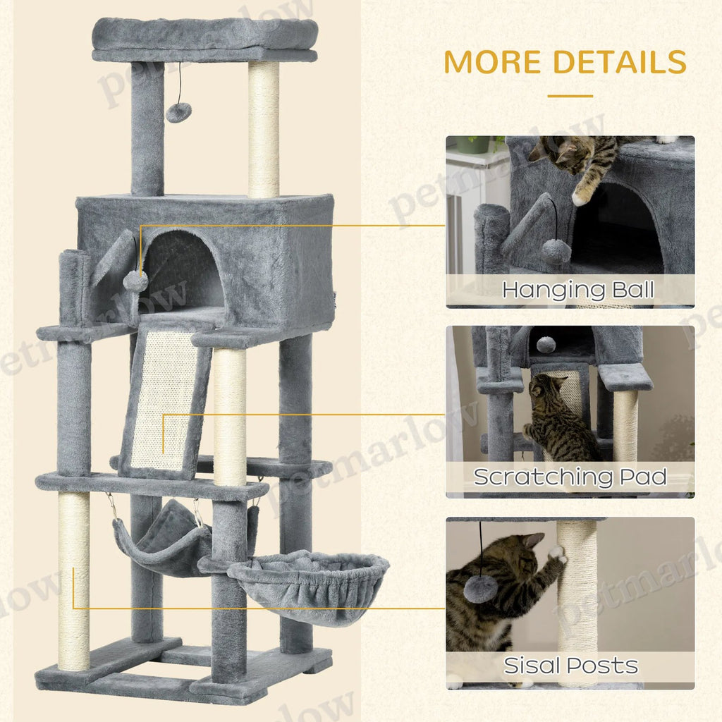 Cat Tree with Multi-Level Design and Scratching Posts – view 3