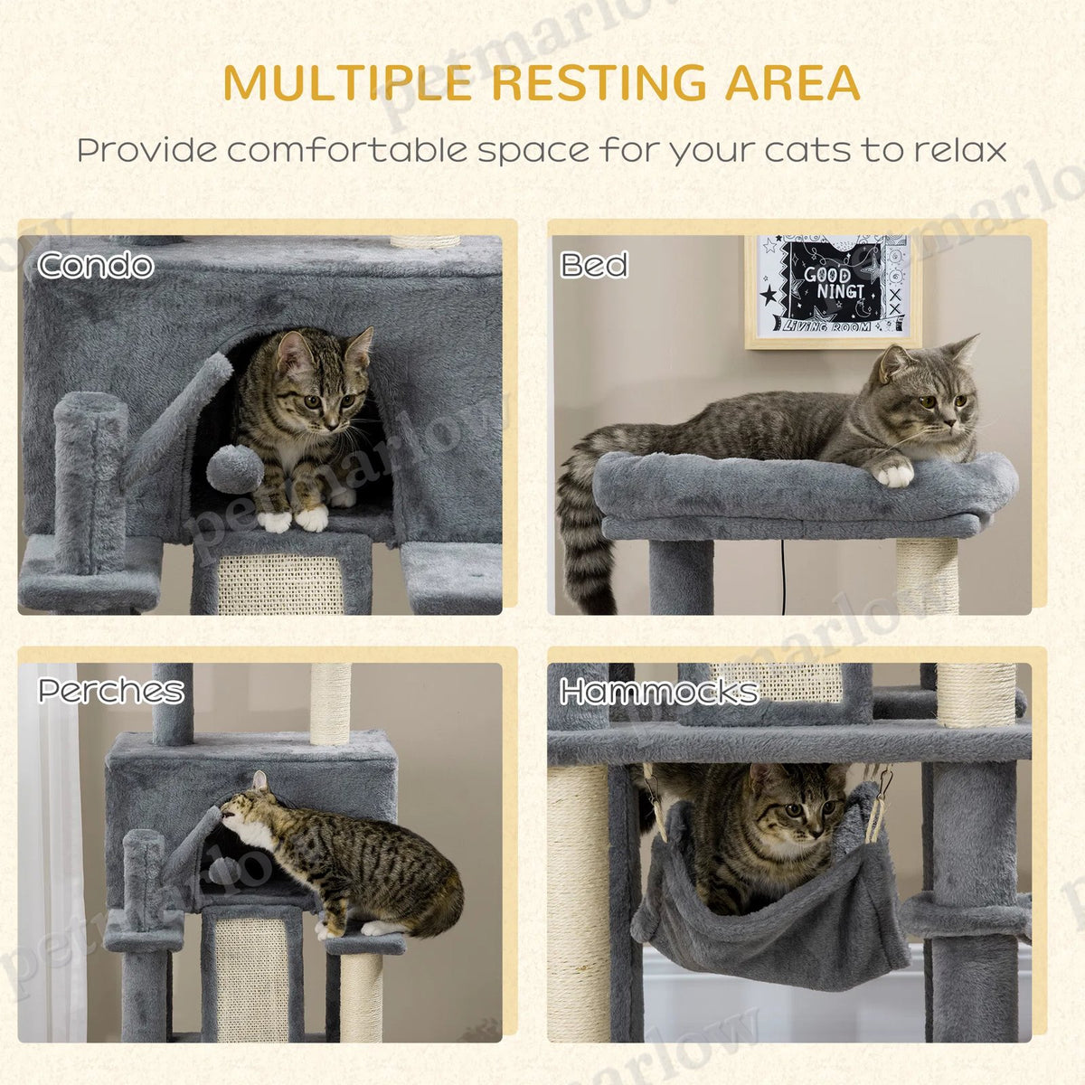 Cat Tree with Multi-Level Design and Scratching Posts – view 5