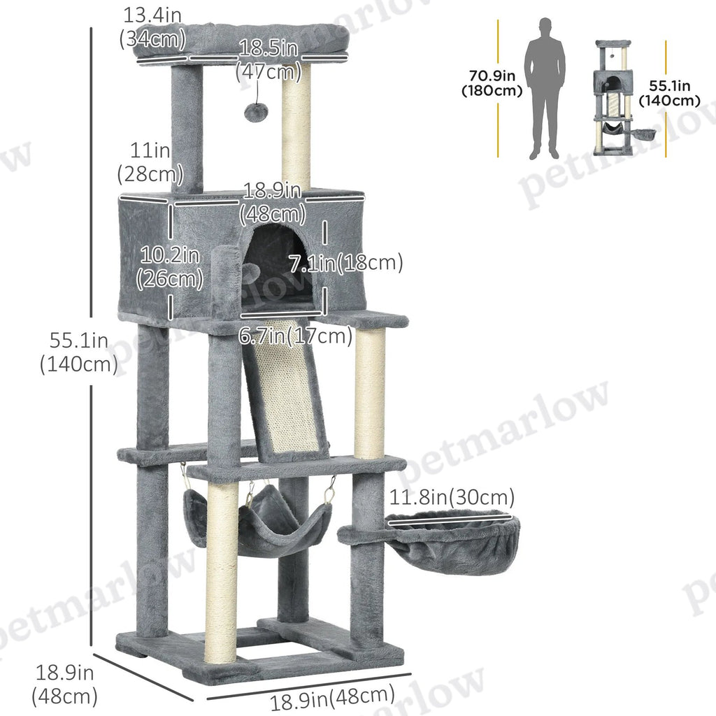 Cat Tree with Multi-Level Design and Scratching Posts – view 6