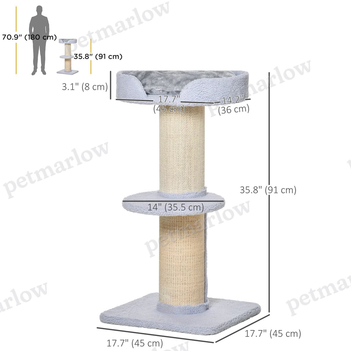 Cat Tree with Scratching Post and Cozy Bed for Cats – view 5