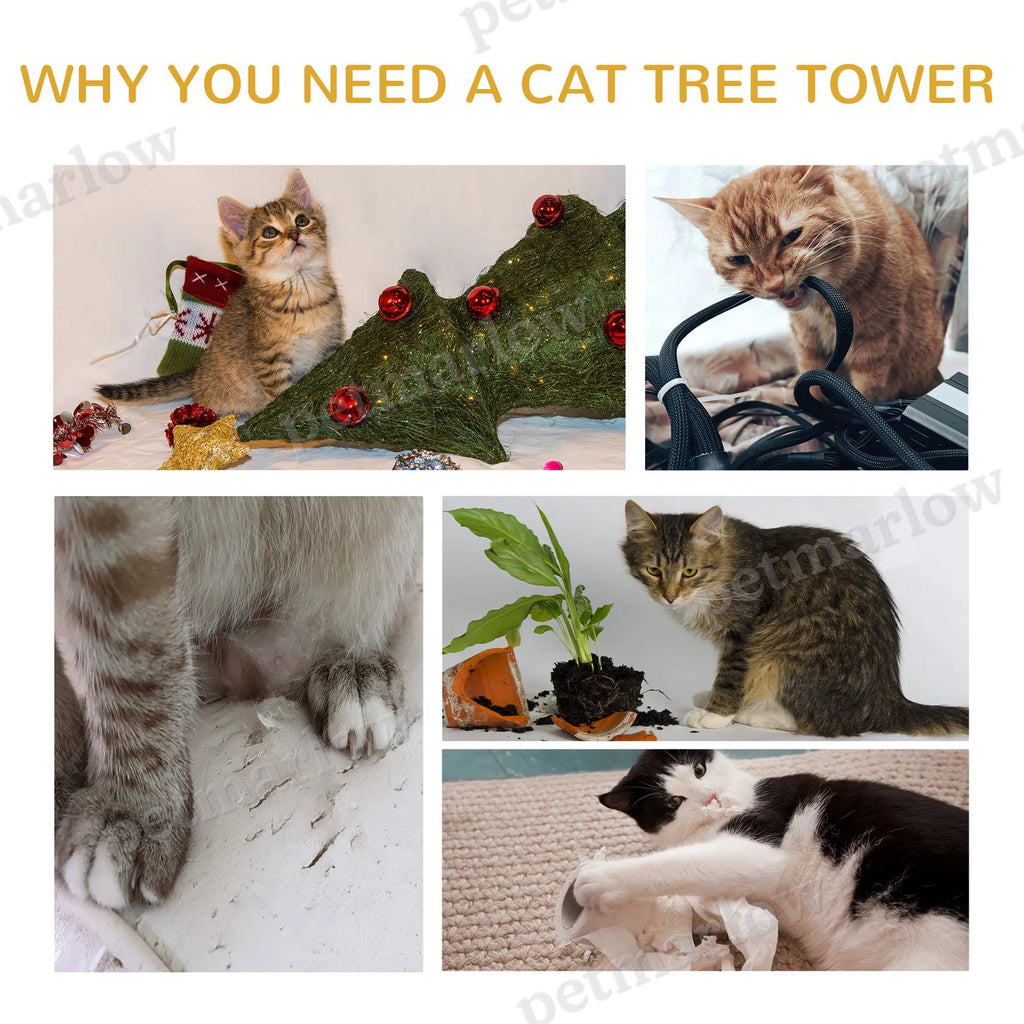 Cat Tree with Scratching Post and Cozy Bed for Cats – view 6