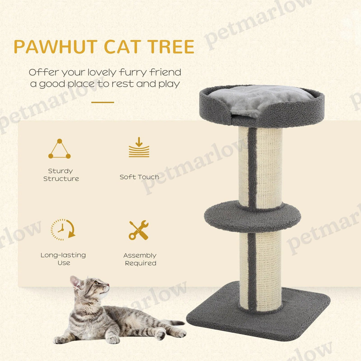 Cat Tree with Scratching Post and Cozy Bed for Cats – view 6