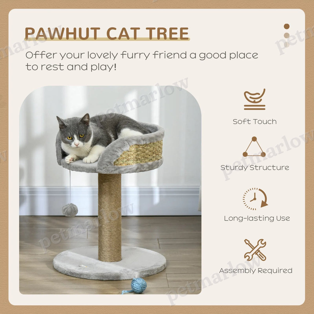 Cat Tree with Scratching Post and Perch for Indoor Cats – view 5