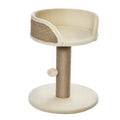 Small Cat Tower with Scratching Post and Toy – Beige