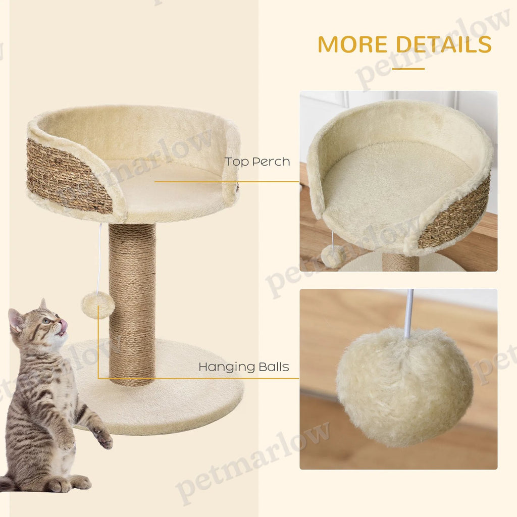 Small Cat Tower with Scratching Post and Toy – view 3