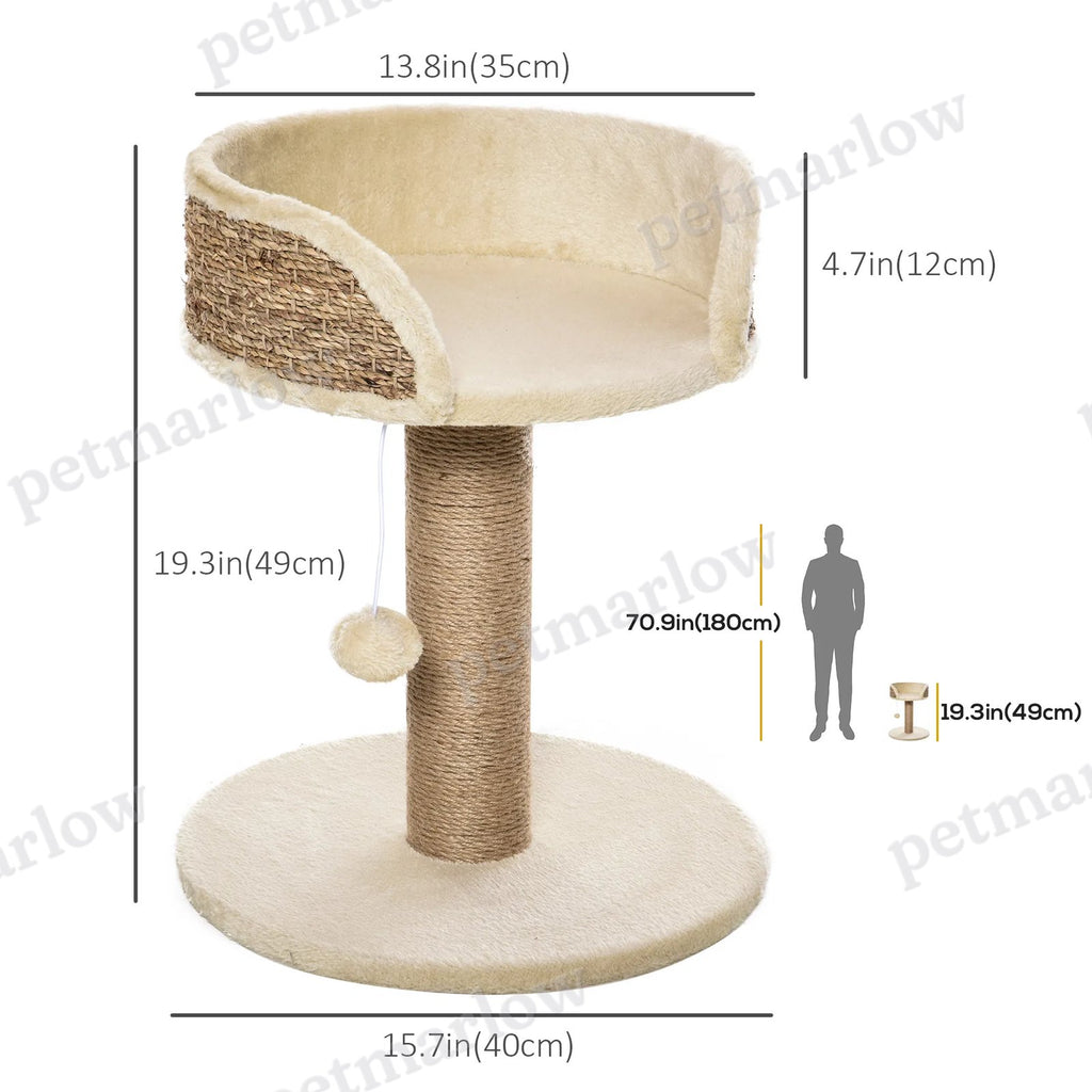 Small Cat Tower with Scratching Post and Toy – view 5