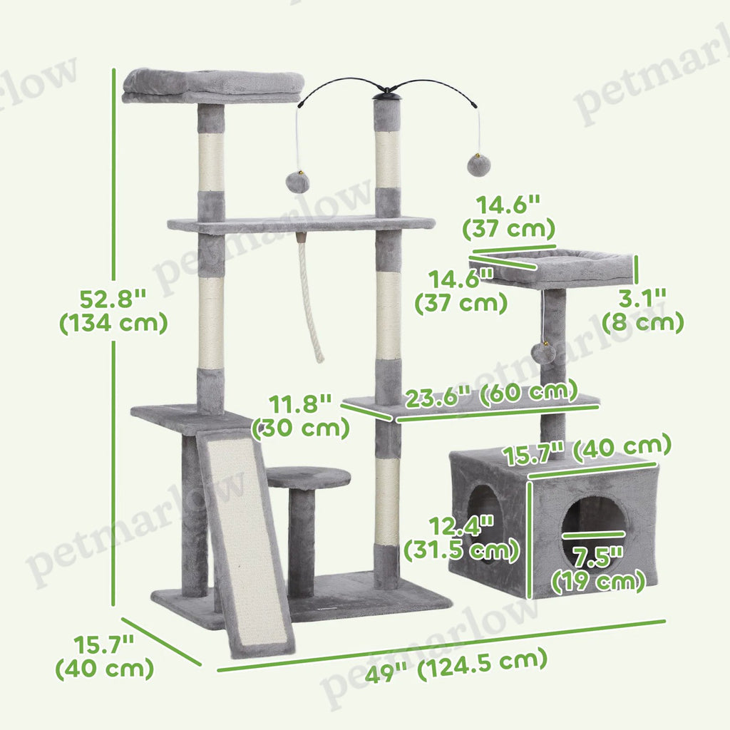 Cat Tree with Scratching Posts and Cozy Beds for Indoor Cats – view 6