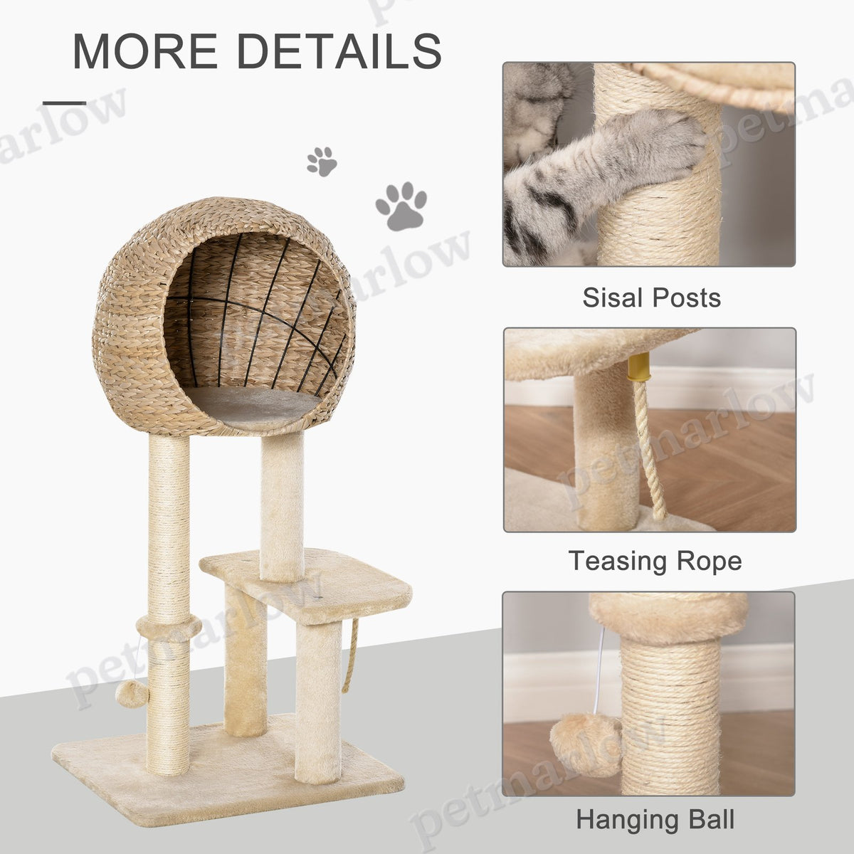Cat Tree with Scratching Post and Condo – view 6