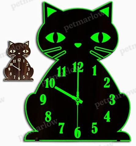 Cat Wall Clock Night Light – view 4