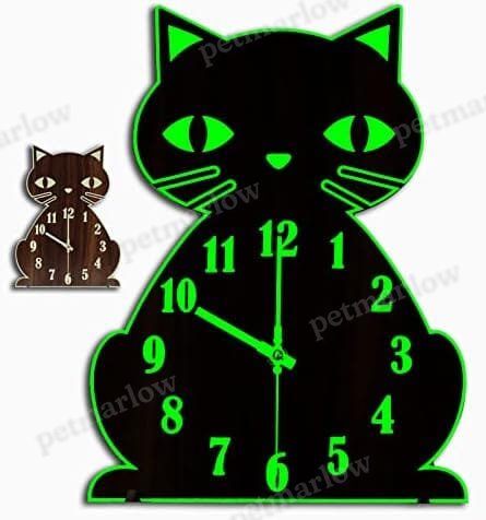 Cat Wall Clock Night Light – view 5