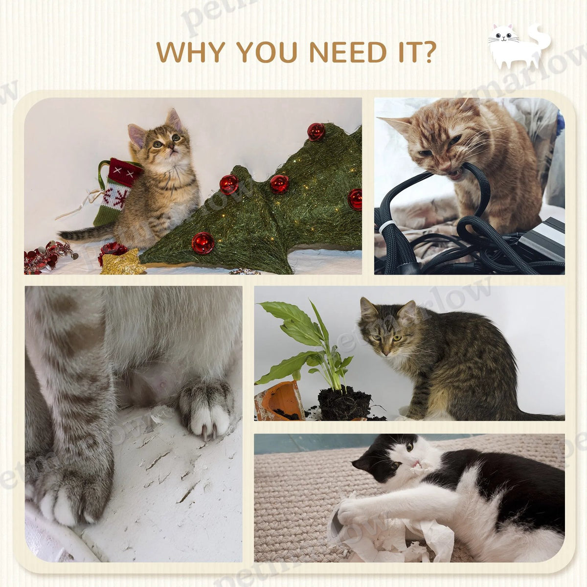 Cat Wall Shelf with Scratching Post and Hammock – view 6