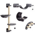 Cat Wall Shelf with Scratching Post – Dark Grey