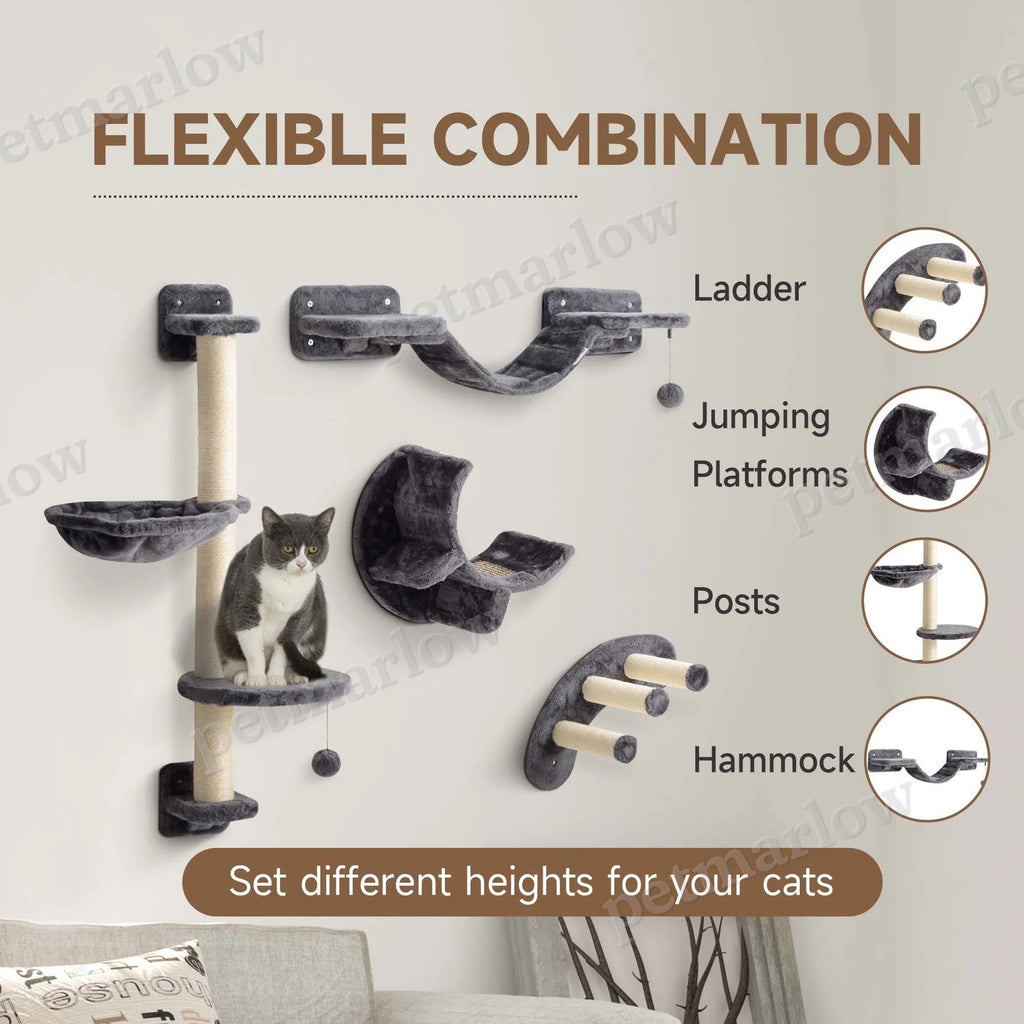 Cat Wall Shelf with Scratching Post – view 3