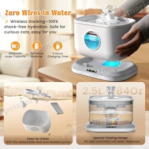 Cat Water Fountain & 4 Packs Replacement Filters – view 3