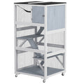 Catio, Outdoor Cat Enclosure House on Wheels with Hammock, Gray – Light Gray / 970x630x335 mm