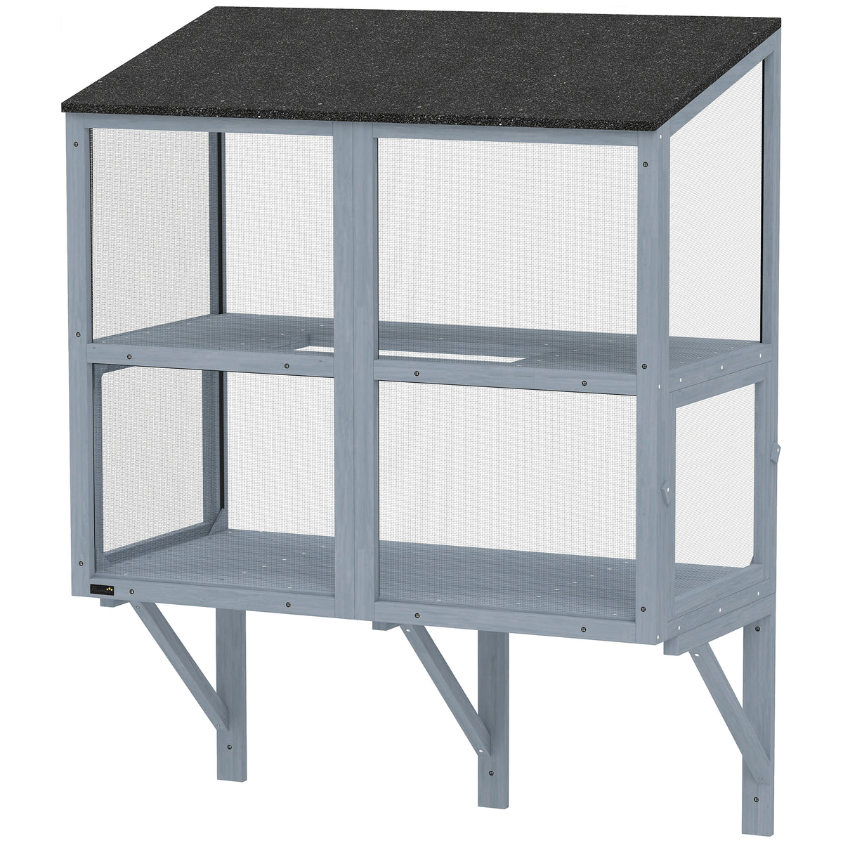 Catio Outdoor Cat Enclosure with Waterproof Roof – Gray / 1100x600x180 mm