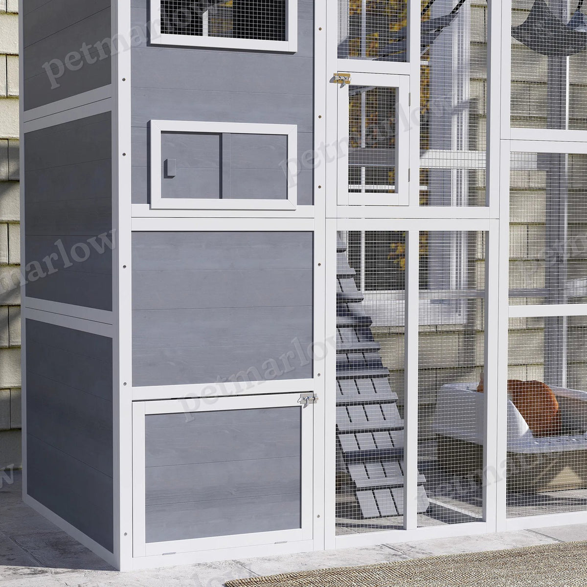 Catio Outdoor Cat Enclosure with Condo and Hammock for 2-3 Cats – view 5