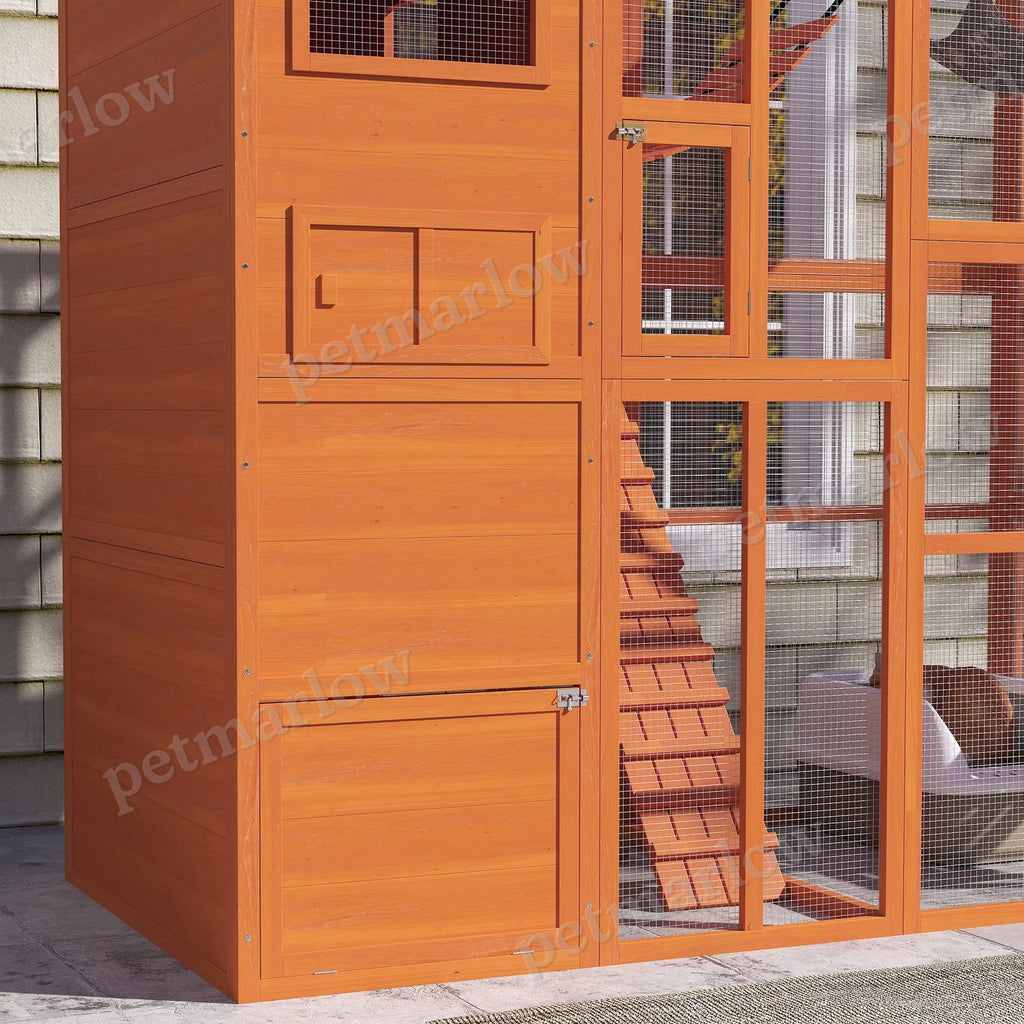 Catio Outdoor Cat Enclosure with Condo, Platforms, and Hammock – view 5