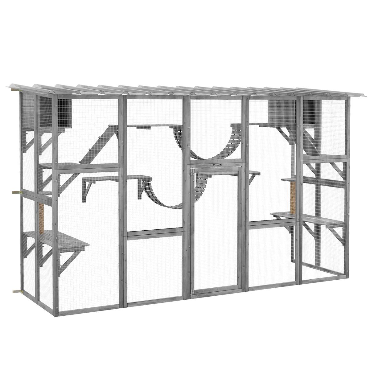 Catio Playground Cat Window Box Enclosure for Urban Cats – Gray / 1070x520x255 mm