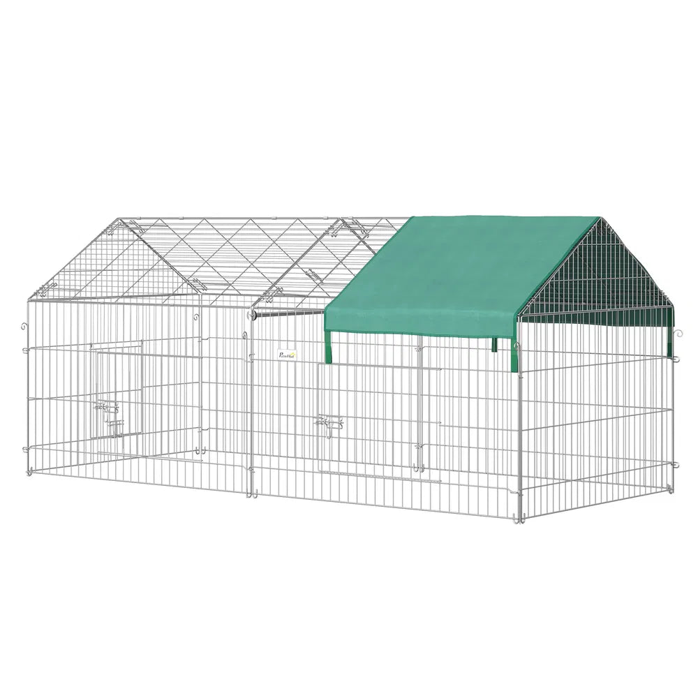 Catio Rabbit Guinea Pig Cage with Cover for Small Animals – Silver