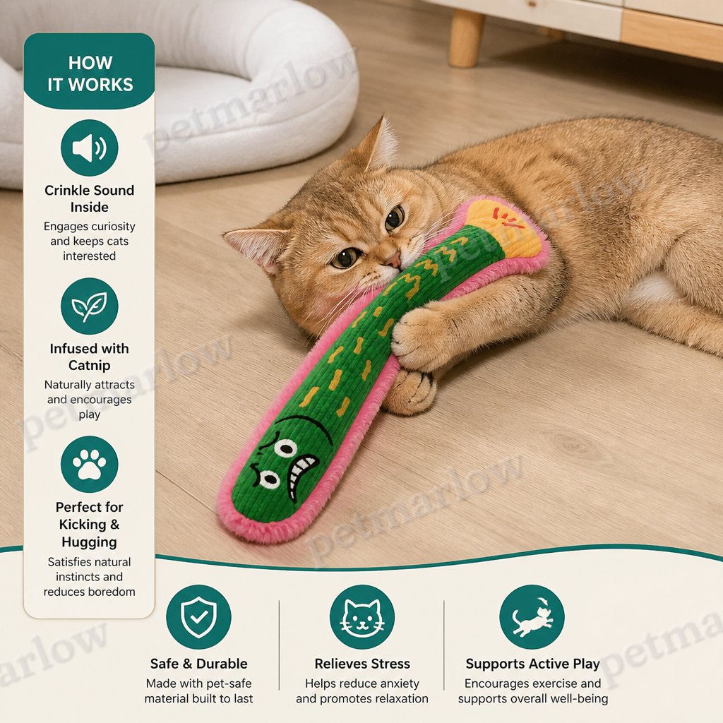 Catnip Crinkle Kicker Toy – Plush Cat Kick & Cuddle Toy – view 4