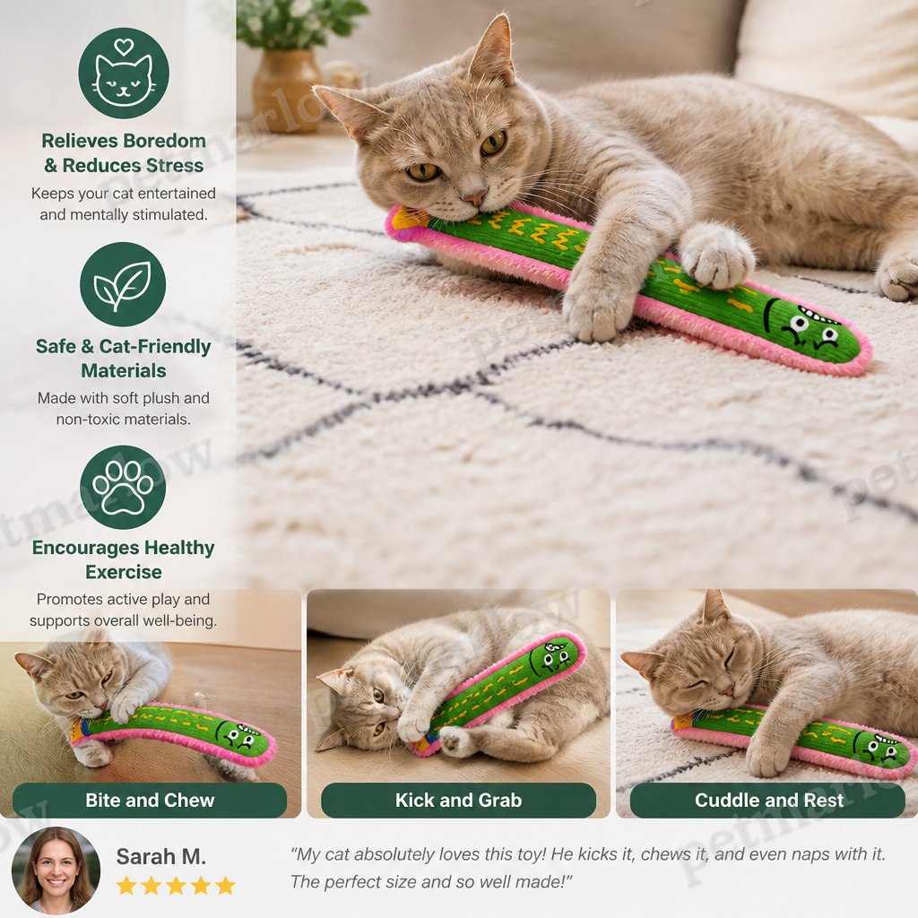 Catnip Crinkle Kicker Toy – Plush Cat Kick & Cuddle Toy – view 5