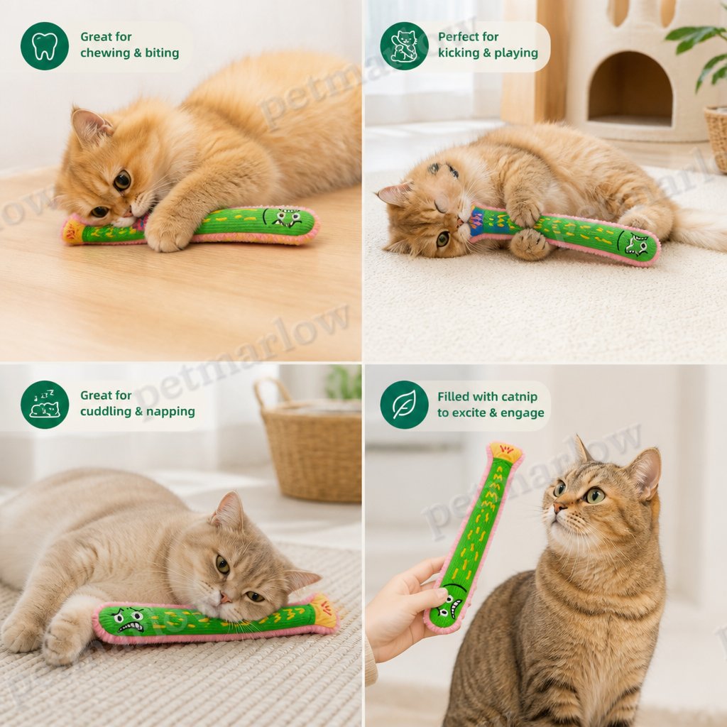 Catnip Crinkle Kicker Toy – Plush Cat Kick & Cuddle Toy – view 6