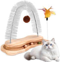Cats Self Grooming Face Back Scratcher Rubbing Arch Post Corner Massager w/ Kitten Interactive Catnip Ball