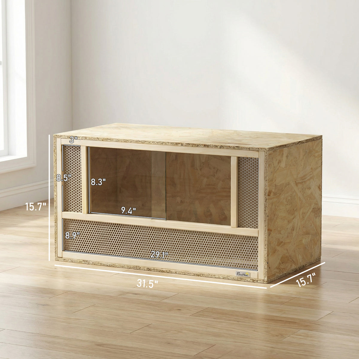 Wooden Reptile Terrarium with Sliding Door for Small Animals – view 8