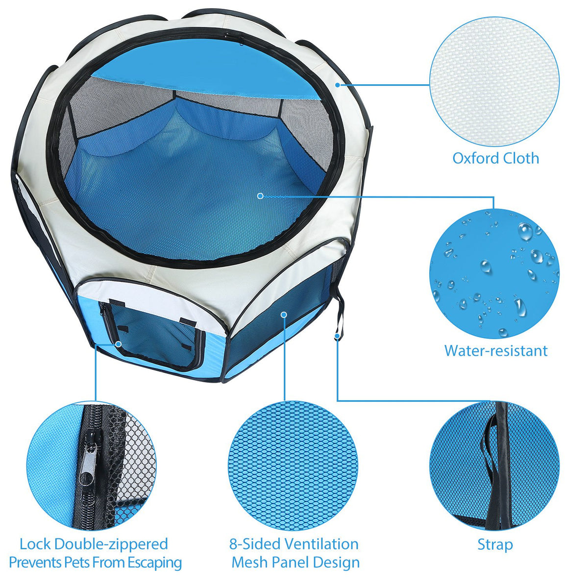 Portable Foldable Pet Tent Exercise Pen – view 8