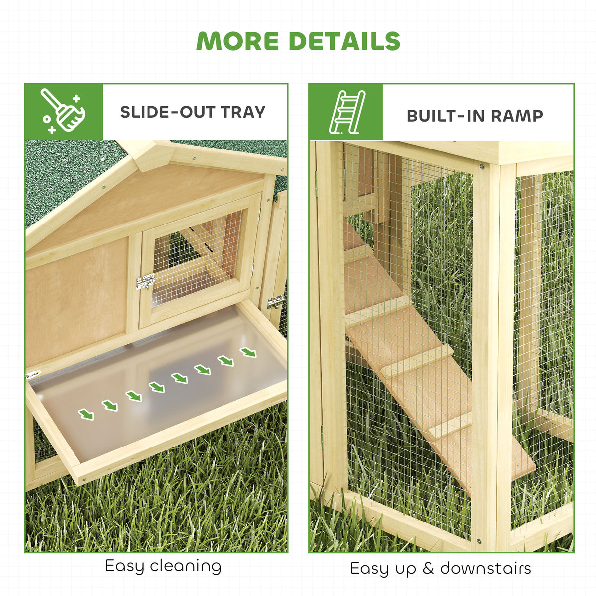 Wooden Chicken Coop with Nesting Box and Double Runs – view 8